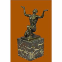 Abstract Modern Art Mid Century Nude Naked Male Athlete Bronze Sculpture Sale