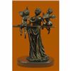 Image 3 : Signed Original Cegazo Depicts of Woman and 2 Cherub Bronze Sculpture Statue Art