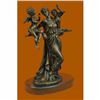 Image 4 : Signed Original Cegazo Depicts of Woman and 2 Cherub Bronze Sculpture Statue Art