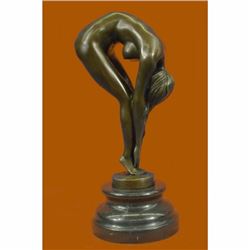 Erotic Sensual Nude Female Woman Signed Bronze Marble Statue Sculpture Sexy Art