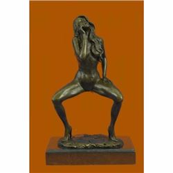 Art Deco Nude Female Signed Original Mavchi Bronze Sculpture Statue Figurine art