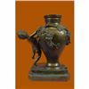 Image 3 : AUGUSTE MOREAU FRENCH FIGURAL BRONZE CHERUB VASE ART NOUVEAU DECO FIGURINE DECOR