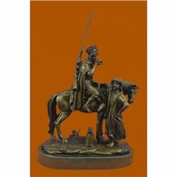 ALFRED DUBUCAND (French,1828-1894) CAVALIER ET FEMME ARABE A LA FONTAINE HOTCAST