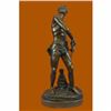 Image 1 : Gilt Bronze Sculpture Warrior with Sword by Adrien Gaudez Marble Figurine Figure
