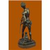 Image 3 : Gilt Bronze Sculpture Warrior with Sword by Adrien Gaudez Marble Figurine Figure