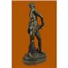 Image 4 : Gilt Bronze Sculpture Warrior with Sword by Adrien Gaudez Marble Figurine Figure