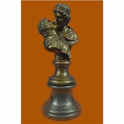 The Kiss Bronze Sculpture by Jean Houdon Hot Cast Marble Base Figurine Figure