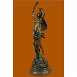 Jean Louis Gregoire Nude Female Bronze Sculpture Marble Base Figurine Hot Cast