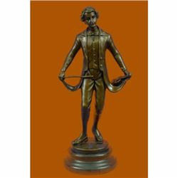 Taking a Bow by Besserdich Bronze Sculpture Marble Base Figurine Figure Hot Cast