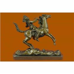 Mounted Indian Chief Bronze Sculpture by Karl Kauba Hot Cast Figurine Figure Art