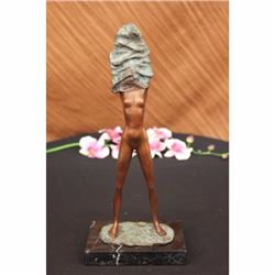 Signed Original Sensual Nude Abstract Woman Bronze Sculpture Erotic Art Deco NR