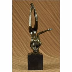 Vintage Original Nick Nude Female Celebrating Life Bronze Sculpture Marble Decor