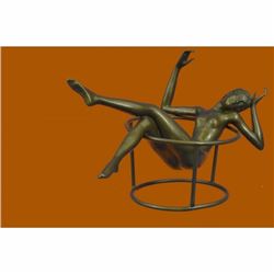 Signed Original Nick Nude Female Abstract Mid Century Bronze Sculpture Statue