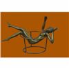 Image 2 : Signed Original Nick Nude Female Abstract Mid Century Bronze Sculpture Statue