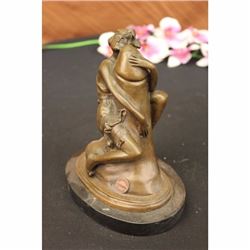 SIGNED PENIS LOVE BRONZE SCULPTURE