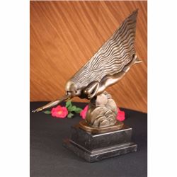 Signed Art Nouveau Nude Swimmer Bronze Sculpture Vintage Statue Figure