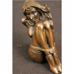 BONDAGE GIRL BRONZE ART DECO STATUE