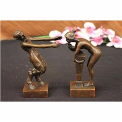 COLLECTABLE NUDE LOVING COUPLE BRONZE STATUE HOT CAST SCULPTURE FIGURINE FIGURE