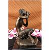 Image 5 : Original Signed Satyr Plays a Flute Pipe Statue Figurine