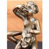 Image 5 : Signed Original Milo Satyr With His Child Dancing Bronze Statue