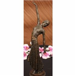 GRACEFUL ART DECO DANCER BY D.H. CHIPARUS BRONZE STATUE
