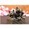 Image 3 : CAT FAMILY BRONZE SCULPTURE STATUE FIGURE FIGURINE ART DECO STATUE