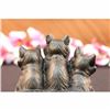 Image 4 : CAT FAMILY BRONZE SCULPTURE STATUE FIGURE FIGURINE ART DECO STATUE