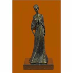 Vienna Bronze Original Aldo Vitaleh Maiden in Long Dress Sculpture Figurine Gift