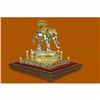Image 3 : 24K Gold Plated Bronze African Elephant Bronze Sculpture W/ Sapphire Ruby Figure