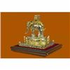 Image 4 : 24K Gold Plated Bronze African Elephant Bronze Sculpture W/ Sapphire Ruby Figure
