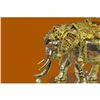 Image 5 : 24K Gold Plated Bronze African Elephant Bronze Sculpture W/ Sapphire Ruby Figure