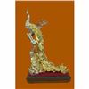 Image 1 : 24K Gold Handcrafted Museum Quality Large Bronze Peacock With Sapphire Statue