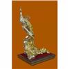 Image 2 : 24K Gold Handcrafted Museum Quality Large Bronze Peacock With Sapphire Statue