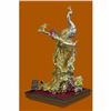 Image 3 : 24K Gold Handcrafted Museum Quality Large Bronze Peacock With Sapphire Statue