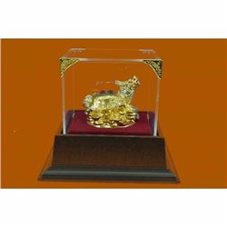 Genuine 24K Gold Silver Plated Bronze Dragon Classic Artwork Glass Display Decor
