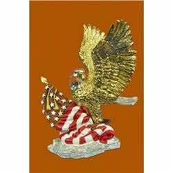 4th July Memorabilia 24K Gold and Solver Plated Bronze American Eagle Gift Decor