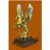 Image 2 : Art Deco 24K Gold and Silver Plated Pegasus Bronze Sculpture Statue Figurine LRG