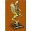 Image 4 : Art Deco 24K Gold and Silver Plated Pegasus Bronze Sculpture Statue Figurine LRG