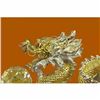 Image 4 : Hot Cast 100% Real Bronze Chinese Dragon Sign of Good Luck 24K Gold Plated Decor