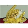 Image 6 : Art Deco Swan with Rubies 24K Gold Plated Sculpture Home Office Decor