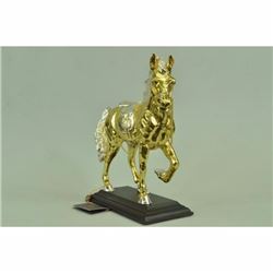Statue Sculpture Horse Wildlife Art Deco Style Art Nouveau Style Bronze 24K Gold