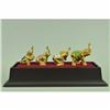 Image 2 : 24K Gold Plated Bronze Elephant Chain Bronze Sculpture Figurine Glass Display