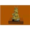 Image 3 : Foo Dog Temple Lions Keiloon Protection Prosperity Hot Cast Gold Plated Bronze