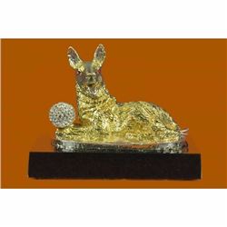 Chinese Zodiac Dog Sign of loyal and honest, amiable and kind 24K Gold Bronze