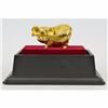 Image 2 : 24K Gold Plate Bronze Golden Pig Sign of Luck Fortune Money Sculpture Statue Art