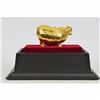 Image 3 : 24K Gold Plate Bronze Golden Pig Sign of Luck Fortune Money Sculpture Statue Art