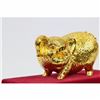 Image 4 : 24K Gold Plate Bronze Golden Pig Sign of Luck Fortune Money Sculpture Statue Art