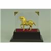 Image 1 : Chinese Tang Horse 24K Gold Plated with Glass Display Bronze Sculpture Statue