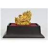 Image 4 : Mythical Art 24K Gold Plated Bronze with Ruby Chinese Dragon Symbol of Wealth NR