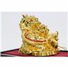 Image 5 : Mythical Art 24K Gold Plated Bronze with Ruby Chinese Dragon Symbol of Wealth NR